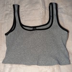 Grey cropped tank top